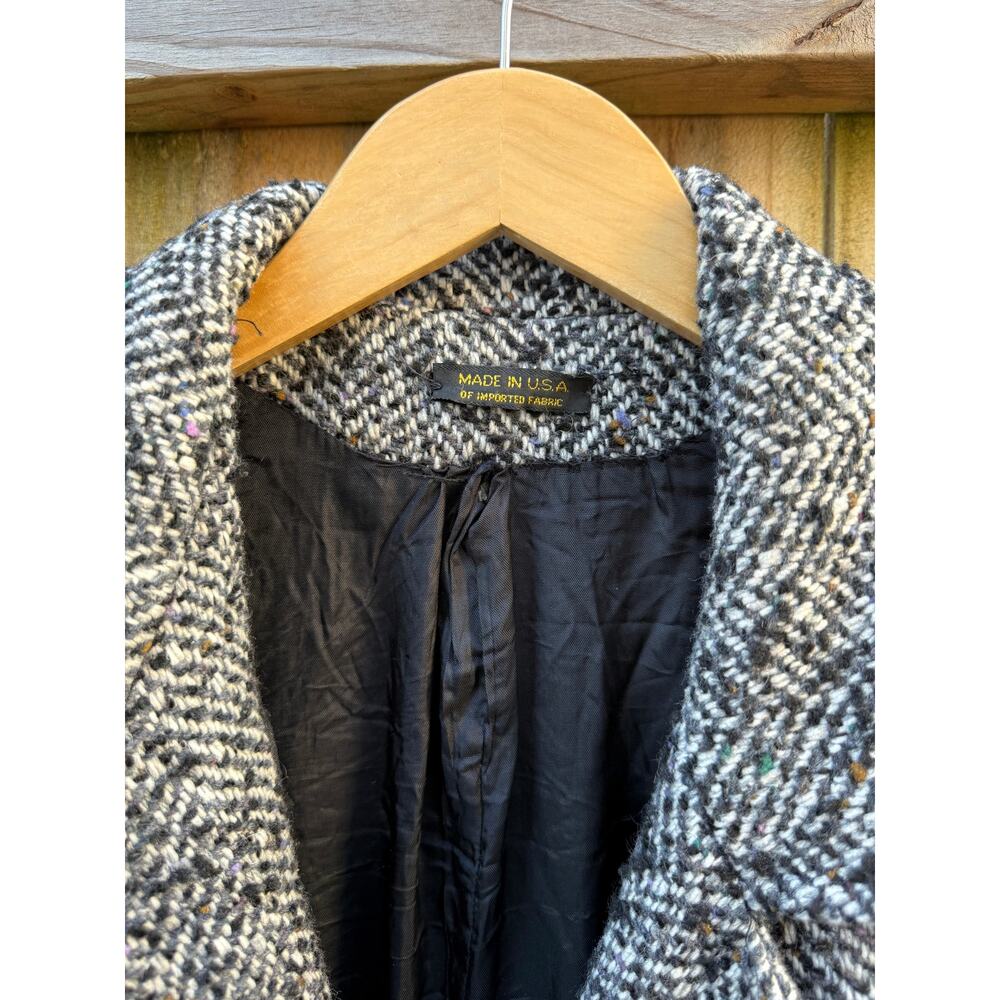 Vintage Longline Wool Tweed Coat Oversized - Picture 8 of 9